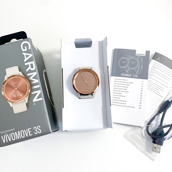 garmin Other - Garmin Smartwatch Fitness Tracker Vivomove 3S Light Sand Rose Gold